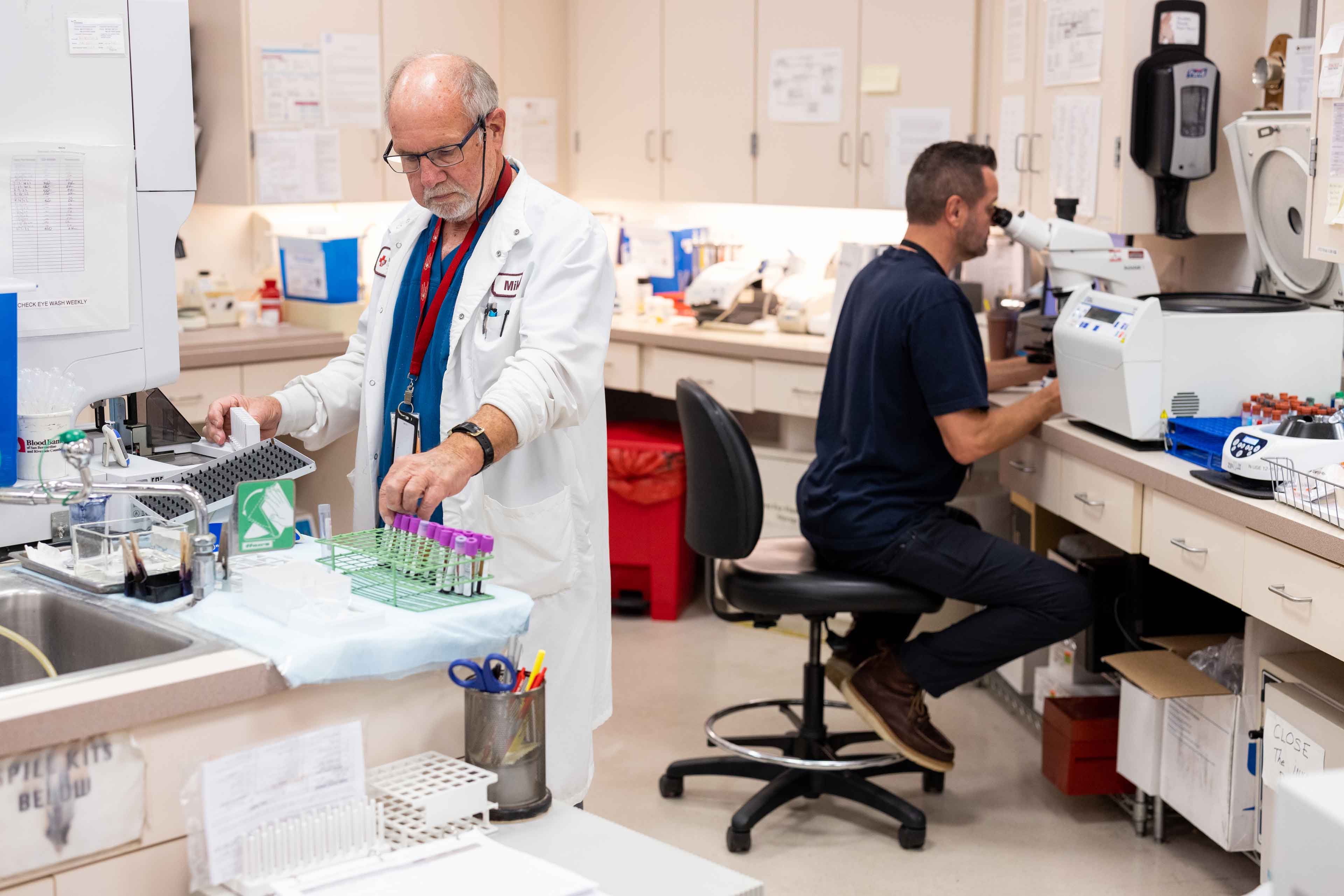 Lab personel working at mountains community health system