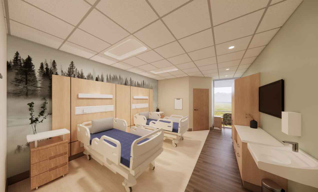 New rendering hospital room